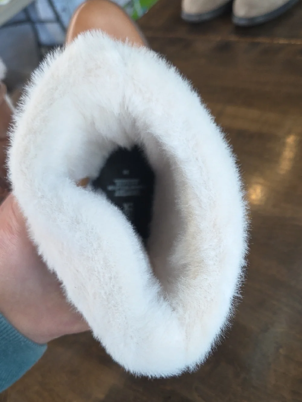 Geox Size 6 Women’s NEW Tan Waterproof Leather Winter Boots with White Faux-Fur - Picture 6 of 10